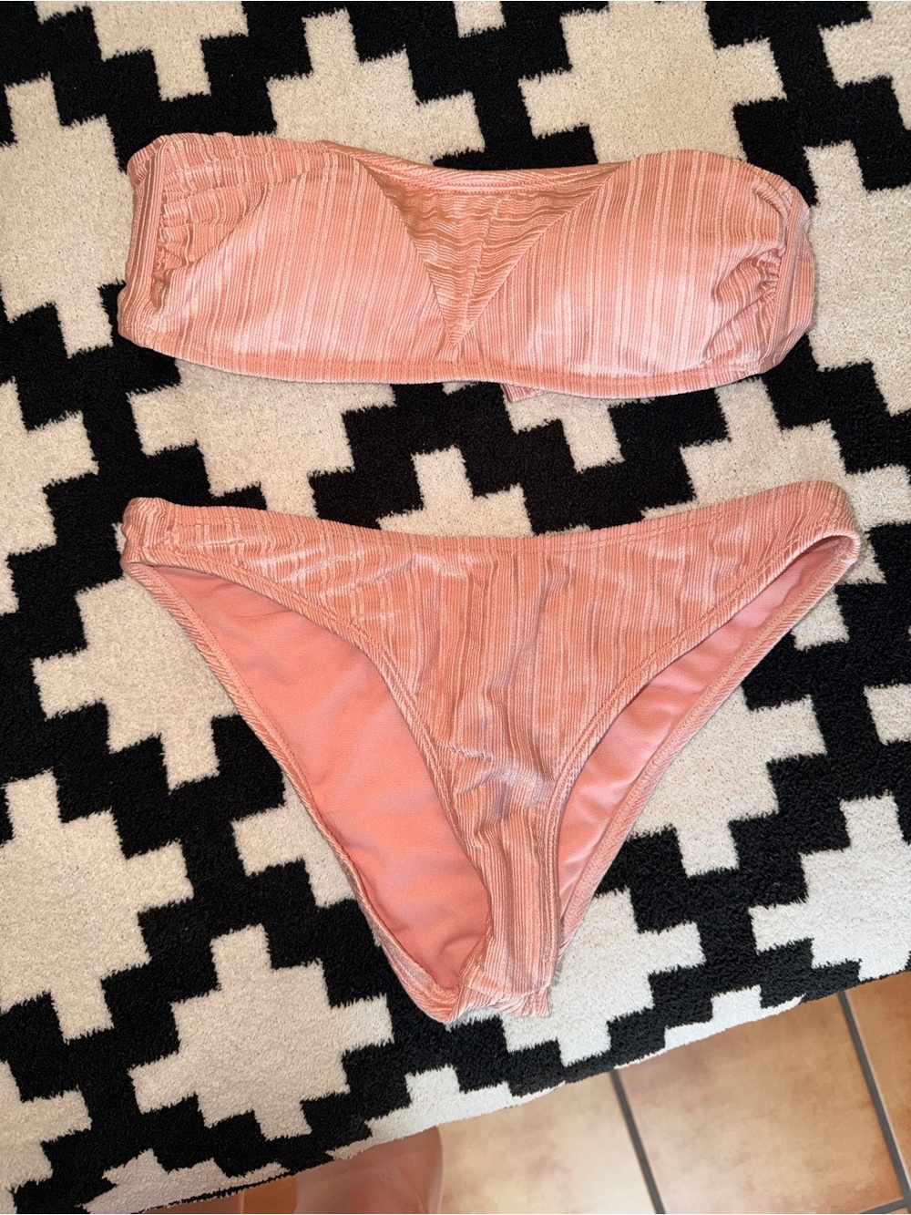 The Bikini Lab Strapless Bandeau Bikini - Peachy Pink